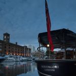 Havengore moored in the beautiful St Katharine Docks